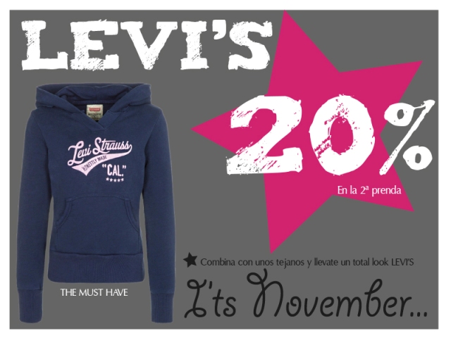 ¡Levi's 2nda prenda 20% de dto!